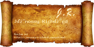 Jánossy Richárd névjegykártya