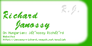 richard janossy business card